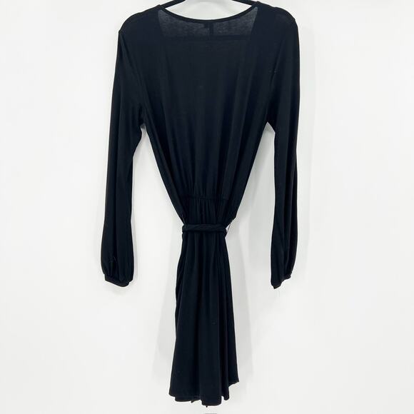 Michael‎ Stars Women's Black Long Sleeve Midi Wrap Dress Size L - Picture 3 of 6